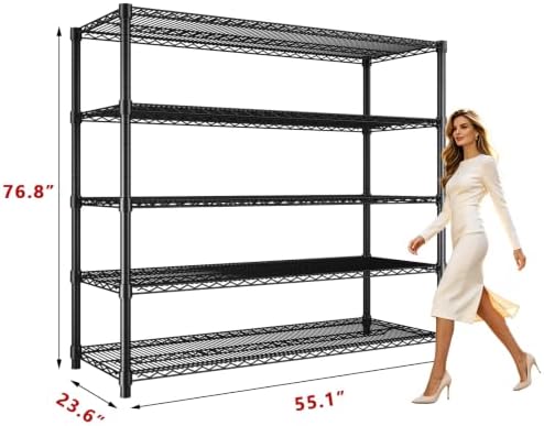Garvee 76.8" H Storage Shelves 5-Tier Garage Shelving Adjustable for Pantry - Image 3