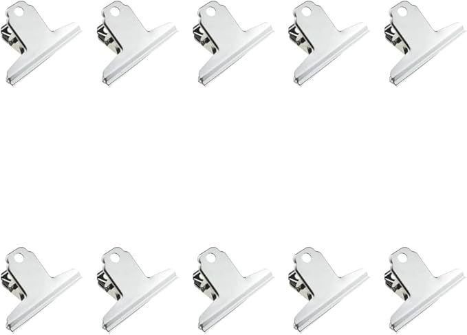 HAHIYO 3inch Silver Bulldog Clips Metal File Hinge Binder Clamps Save Space by HAHIYO