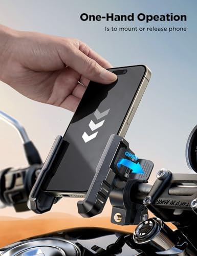 JOYROOM Motorcycle Bike Phone Holder Mount - [Not Block Camera] Bicycle Phone Holder Handlebar Cell Phone Clamp - [Silicone Wrapped] Scooter Phone Holder for iPhone Samsung 4.7''-7'' Smartphones - Image 4