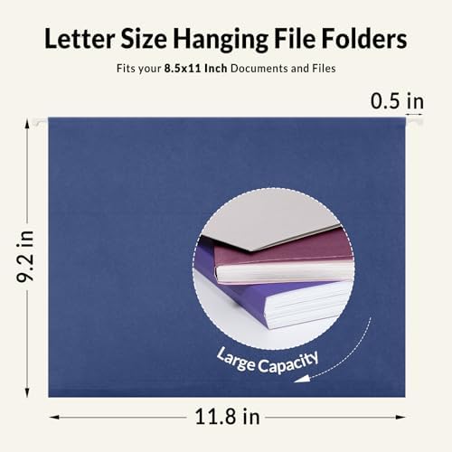 SUNEE Hanging File Folders Vintage Colors, 25 Pack Letter Size File Folders with 1/5-cut Tabs, Stay Organized for Your Home and Office Bulk File and Documents - Image 5
