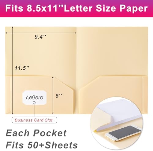 Aegero Plastic Folders with Pockets (7 Pack, Mint Green) - Image 2