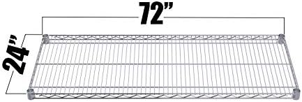 Chrome Wire Shelf |Pack of 2 Shelves| for Storage in Dry Environments | Ideal for Stores, Restaurants, Businesses and Homes (Chrome Wire Shelves, 24''W x 72''L) - Image 2