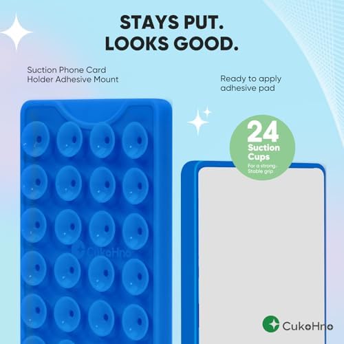 Suction Phone Card Holder Adhesive Mount,Up to 3 Cards,Chalk Pink - Image 4