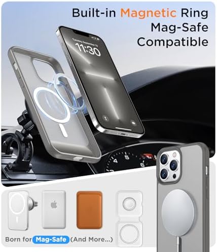 Temdan Magnetic Compatible with iPhone 13 Pro Max Case, [Built-in Invisible Kickstand][Compatible with MagSafe] [Military Grade Shockproof] Slim Translucent Matte Phone Case for iPhone 13 Pro Max 6.7" - Image 5