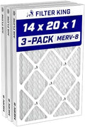 Filter King 14x20x1 Air Filter MERV 8, AC Furnace Filters (3-Pack) by FilterKing