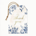 Vintage Blue Thank You Gift Tags with String 48pcs for Favors and Gift Bags by MobiuseaCreation