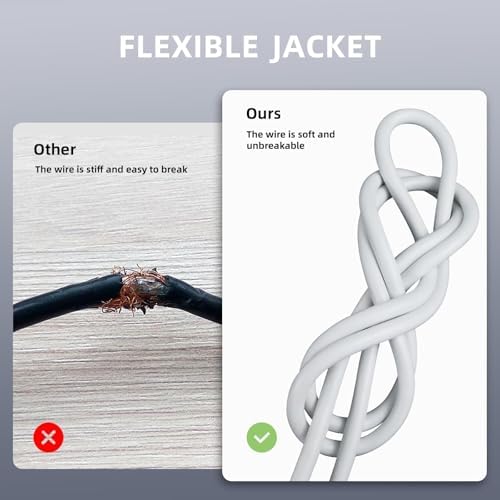 EP 100 FT Outdoor Extension Cord, 16/3 SJTW Heavy Duty White, ETL Listed - Image 6