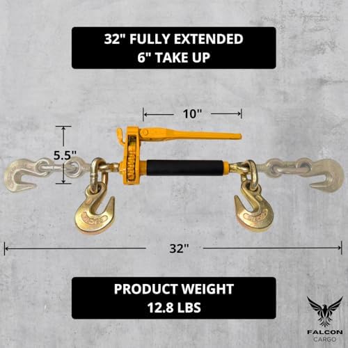 3/8-1/2" Folding Ratchet Load Binder G70 & G80-12,000 LBS WLL - Clevis Grab Hook, Chain Tie-Down - Image 3