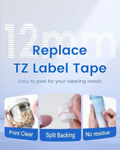 TZe-131 TZe131 Tz Tape 12mm 0.47 Laminated Clear Label Maker Refill - Image 3