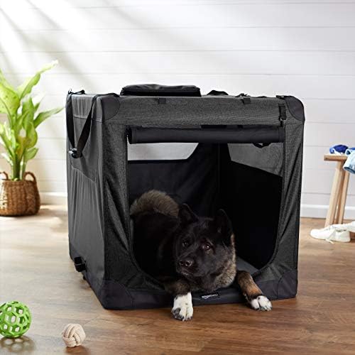 Amazon Basics Folding Portable Soft Pet Dog Crate Carrier Kennel, 42 x 31 x 31 inches, Black - Image 5