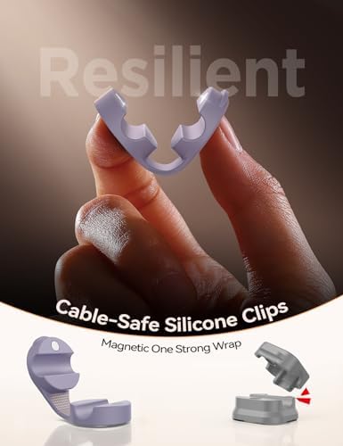 FLYLEAD 8-Pack Silicone Cord Organizer Magnetic Cable Clips, Adhesive - Image 2