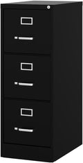 UrbanPro 3 Drawers 40.19" Vertical Black Metal Filing Cabinet Lockable by Urbanpro