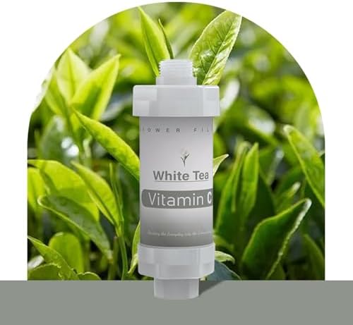 Shower Head Filter for Hard Water Bathroom Accessories Water Filter Vitamin C Replacement Cartridge Remove Chlorine Fluoride Heavy Metals Improves Skin Condition Protects Hair White Tea Scent by Unknown