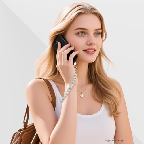 Marble Beaded Phone Wrist Strap for Women, Detachable Design - Image 7