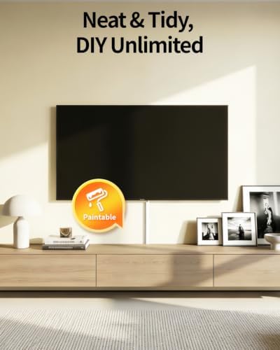 Yecaye 157.5in Cord Hider for 3-4 Wires on Wall, W1.18in H0.67in, White - Image 7