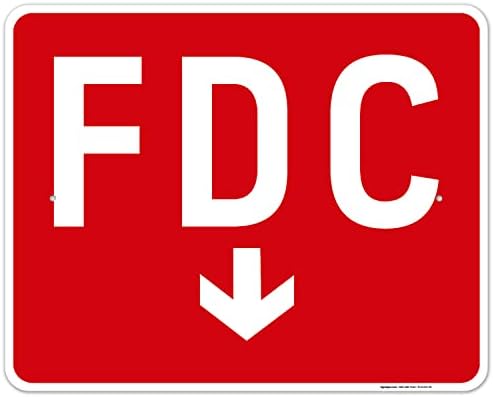 FDC Down Arrow Sign, Red Background, by SigoSigns