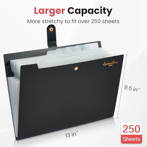 Sooez Accordion File Organizer 8 Pocket, Expanding File Folder with Labels - Image 3