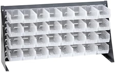 Quantum Storage Systems QBR-3619-220-32CL Ultra Bin Complete Bench Rack Package with 32 Ultra Bins, 36" x 8" x 19" , Clear by QuantumStorageSystems