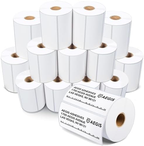 4" X 2" Direct Thermal Labels (11200 Count, 16 Rolls) by AegisAdhesives
