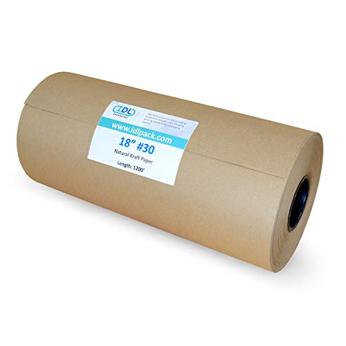 IDL Packaging - KRAFT18-30 Large Brown Kraft Paper Roll 18 inch x 1200 ft - by IDLPackaging