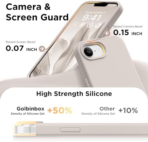 GolbinBox Magnetic for iPhone 17e/16e Case, Silicone Cover, Stone - Image 6