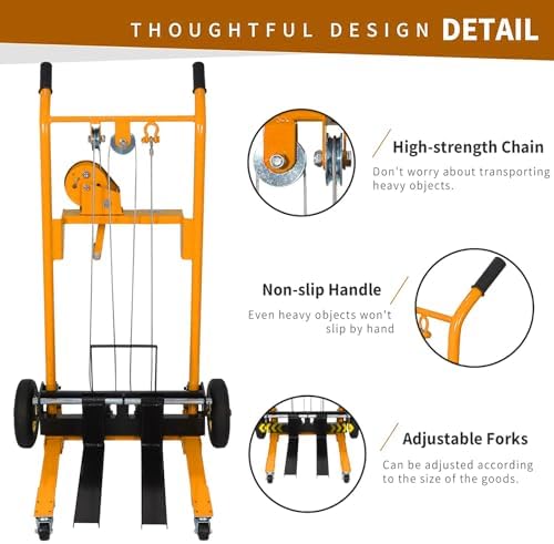 Tory Carrier Winch Stacker Material Lift Dolly 330lbs, 40.5" Max Lift - Image 5