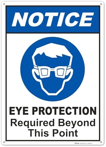 Brimar - 10" x 14" - Eye Protection Required Sign - .055″ Polyethylene Plastic - High Visibility - Easy Installation by BrimarIndustries