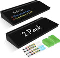 2 Pack Desktop Glass Whiteboard with Storage, Desk White Board Stand Black by WALGLASS