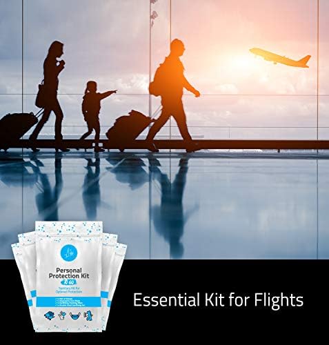 Personal Protection Kit TO GO, Mini 4 Item PPE Kit for Travel and School | Includes 1 Each of Face Covering, Gloves, Cleansing Wipes & Hand Cleansing Gel | 10 - Pack (Turquoise) - Image 6