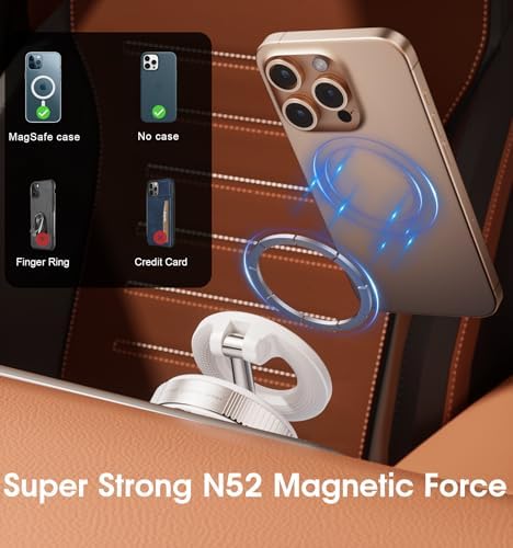 REOKILY Strong Magnetic Car Phone Holder for MagSafe Ultra Vacuum Suction Cup Phone Mount 360° Cell Phone Holders for Your Car Accessories for iPhone 16 15 14 13 12 Android - Image 6
