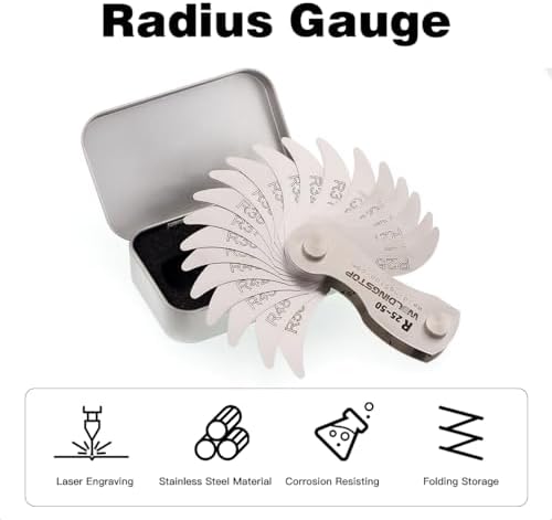 Radius Gauge Set (R25-50mm) Stainless Steel Radius Fillet Gage - Image 5
