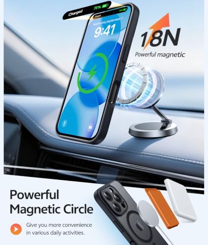 FNTCASE for iPhone 16 Pro Max Case, Fit for Magsafe, Glass Screen Protector - Image 3