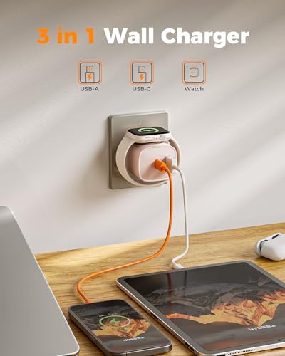 TESSAN Charging Blocks for Apple Watch Charger, USB C Charger Block 3-in-1 - Image 2