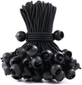 60 Pcs Bungee Cords with Balls, tarp tie Downs, 6 Inch Bungee Balls, Stretchable and Durable Bungee Cords Heavy Duty Outdoor, Tarp Straps for Camping, Tents, Cargo (Black) by MoHern
