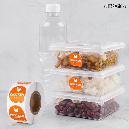 Chicken Food Labels 500pcs 1" Dot Bold Stickers - Image 5