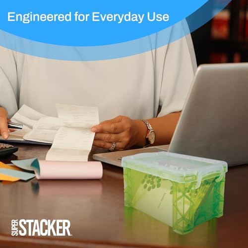 Super Stacker Index Card Box, 3 x 5 Inch Index Cards File Box (61613) - Image 6