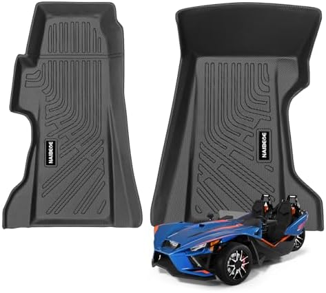 Naibeve Floor Mats for Polaris Slingshot LE R S SL SLR Models 2020-2025- All Weather for Polaris Slingshot Custom Fit Floor Mats Front Row Waterproof Interior Accessories by NAIBEVE-USA