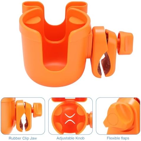 Accmor Stroller Cup Holder with Phone Holder, Bike Cup Holder, Walker Scooter Wheelchair Cup Holder Attachment, Universal Cup Holder for Uppababy Graco Strollers - Image 5
