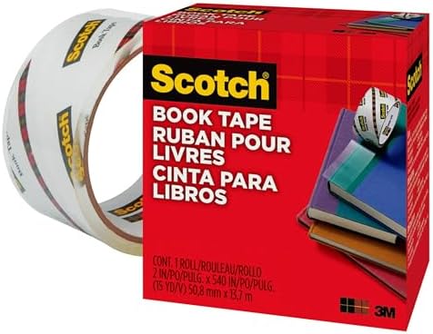 Scotch Book Repair Tape, 2 in x 15 yd, Clear – Durable Tape for Repairing and Protecting Book Bindings & Covers - Image 5