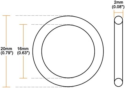 uxcell 50pcs 20x16x2mm Nitrile Rubber O-Rings Metric Sealing Gasket - Image 3