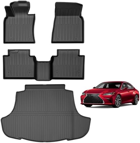 Custom Fit Floor Mats and Cargo Mat for Lexus ES 2019-2024 (ES350/ES300h) & 2025 ES300h - All Weather Protection by IKABEVEM
