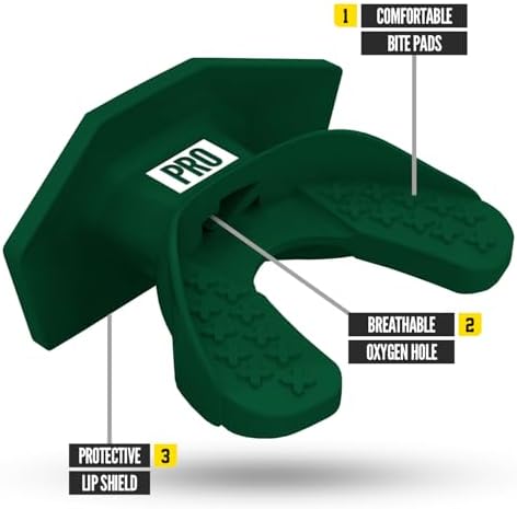 Nxtrnd One Pro Football Mouth Guard, Interchangeable Strap, Fits Adult & Youth (Dark Green) - Image 2