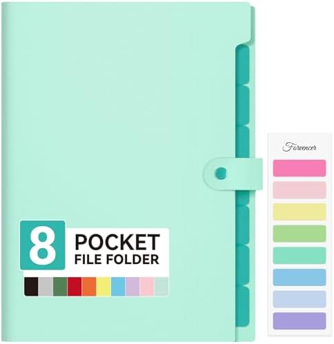 Forvencer Expanding File Folder 8 Pocket, Accordion File Organizer, Letter by Forvencer
