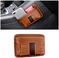 Car Seat Side Organizer, PU Leather Vehicle Storage Pocket, Universal Gap Filler for Auto Console Door Phone Document Sundries Organizer (Brown) by Unknown