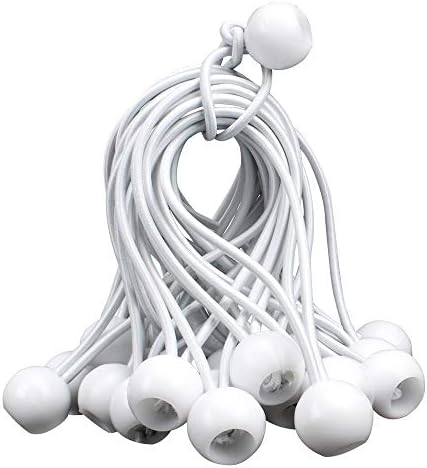 AOPRIE 30 Pack Bungee Balls 6inch White Ball Bungee Heavy Duty 6inch Tarp Bungee Cords HeavyWeight Trap Weather Resistant Tie Down Strap 4mm Thickness for Camping, Tents, Cargo, Holding Wire and Hoses - Image 2