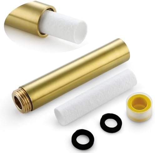 4" Showerhead Extension Arm w/PP Filter Cartridge, 4 Inch 304 Stainless Steel Brushed Gold Shower Arm Extender, Traps Sediment & Rust, Prevents Clogging, Extends Showerhead Life in Hard Water Area by TRIPHIL