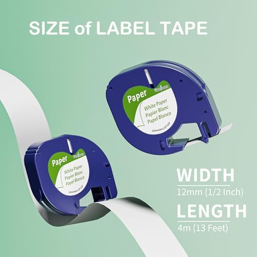 4 Pack Wonfoucs Compatible for Dymo White Paper Label Refill 1/2 x 13 91330 - Image 3