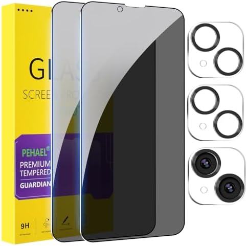 PEHAEL for iPhone 14 Privacy Screen Protector+Camera Lens Protector by PEHAEL