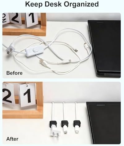Art3d 8-Pack Black Magnetic Cable Clips, Cord Organizer, Cable Management - Image 5