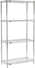 Nexel 18" x 42" x 74", 4 Tier Adjustable Wire Shelving Unit, NSF Listed Commercial Storage Rack, Chrome Finish, leveling feet by Nexel